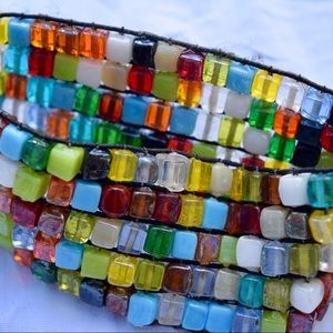 Glass beaded bracelet